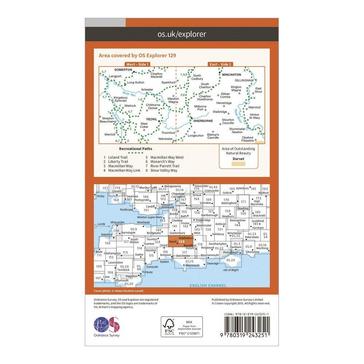 Orange Ordnance Survey Explorer 129 Yeovil & Sherborne Map With Digital Version