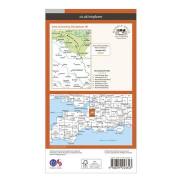 Orange Ordnance Survey Explorer 141 Cheddar Gorge & Mendip Hills West Map With Digital Version
