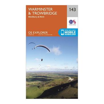 Orange Ordnance Survey Explorer 143 Warminster & Trowbridge Map With Digital Version