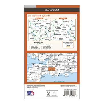 Orange Ordnance Survey Explorer Active 129 Yeovil  Sherbourne Map With Digital Version