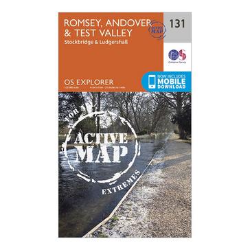 Orange Ordnance Survey Explorer Active 131 Romsey, Andover & Test Valley Map With Digital Version