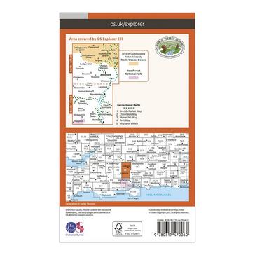 Orange Ordnance Survey Explorer Active 131 Romsey, Andover & Test Valley Map With Digital Version