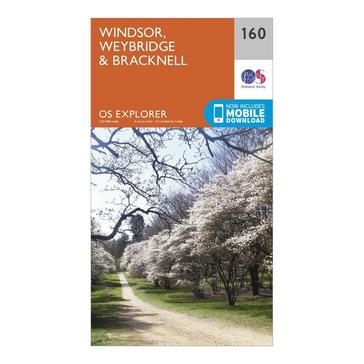 Orange Ordnance Survey Explorer 160 Windsor, Weybridge & Bracknell Map With Digital Version
