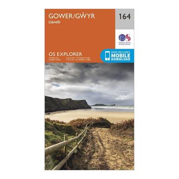 White Ordnance Survey Explorer 164 Gower & Llanelli Map With Digital Version