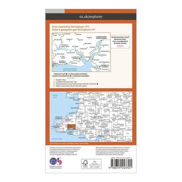 Orange Ordnance Survey Explorer 177 Carmarthen & Kidwelly Map With Digital Version