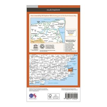Orange Ordnance Survey Explorer Active 150 Canterbury & The Isle of Thanet Map With Digital Version