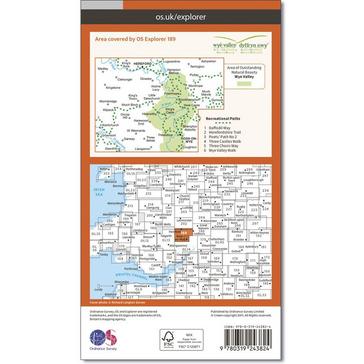 Orange Ordnance Survey Explorer 189 Hereford & Ross-on-Wye Map With Digital Version