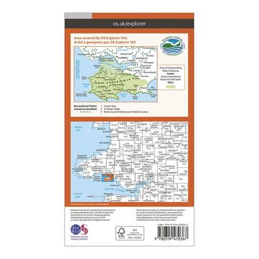 Orange Ordnance Survey Explorer Active 164 Gower & Llanelli Map With Digital Version