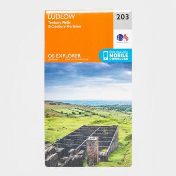 Orange Ordnance Survey Explorer 203 Ludlow Tenbury Wells  Cleobury Mortimer Map With Digital Version