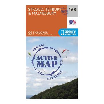 Orange Ordnance Survey Explorer Active 168 Stroud, Tetbury & Malmesbury Map With Digital Version