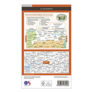 Orange Ordnance Survey Explorer Active 170 Abingdon, Wantage & Vale of White Horse Map With Digital Version