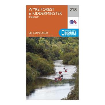Orange Ordnance Survey Explorer 218 Kidderminster & Wyre Forest Map With Digital Version