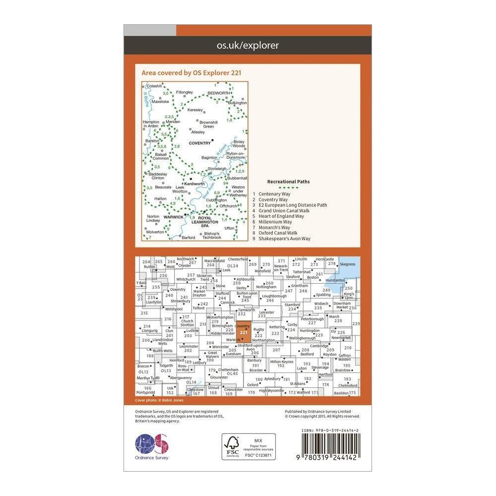 Ordnance Survey EXP 221 Coventry & Warwick Map With Digital Version Review