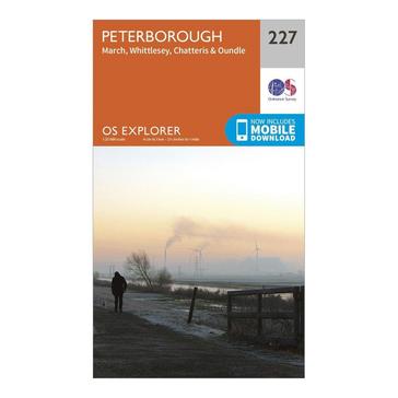 Orange Ordnance Survey Explorer 227 Peterborough Map With Digital Version