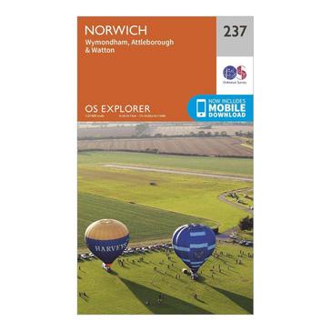 Orange Ordnance Survey Explorer 237 Norwich Map With Digital Version