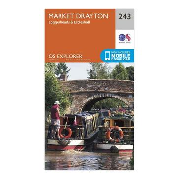 Orange Ordnance Survey Explorer 243 Market Drayton Loggerheads  Eccleshall Map With Digital Version
