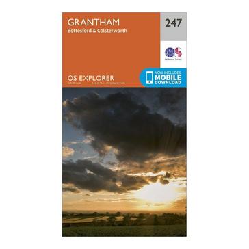 Orange Ordnance Survey Explorer 247 Grantham Map With Digital Version