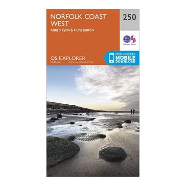Orange Ordnance Survey Explorer 250 Norfolk Coast West Map With Digital Version
