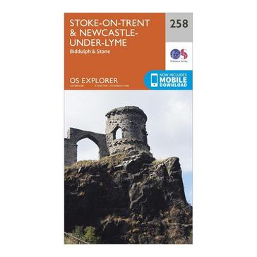 Orange Ordnance Survey Explorer 258 Stoke-on-Trent & Newcastle-under-Lyme Map With Digital Version