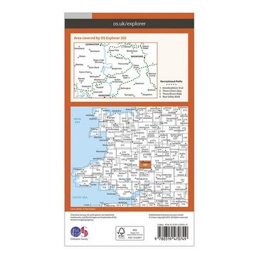 Orange Ordnance Survey Explorer Active 202 Leominster  Bromyard Map With Digital Version
