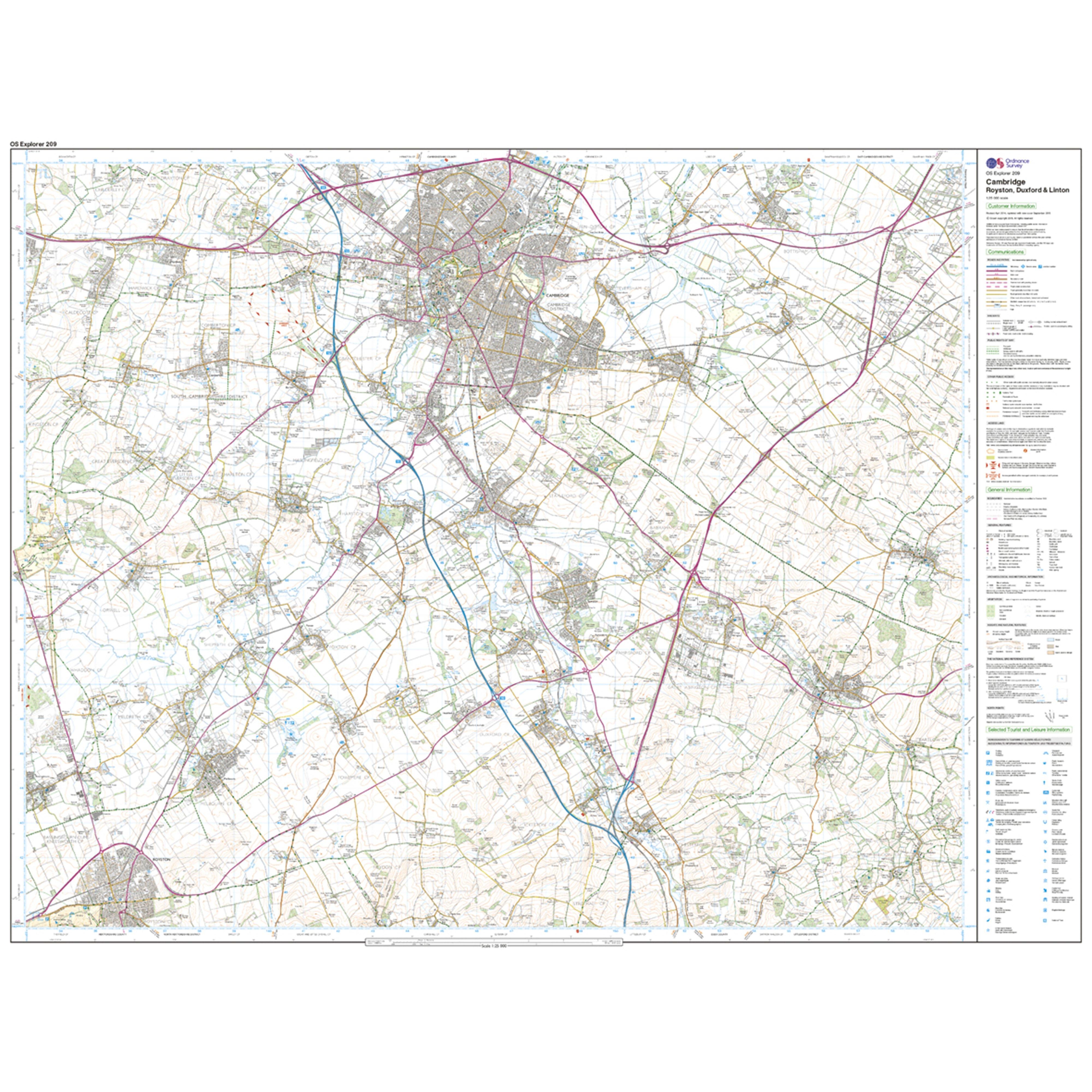 Ordnance Survey Explorer Active 209 Cambridge, Royston, Duxford & Linton Map With Digital Version Review