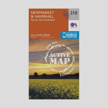 Orange Ordnance Survey Explorer 210 Newmarket & Havehill, Barrow, Clare & Kedington Map With Digital Version