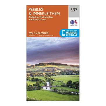 Orange Ordnance Survey Explorer 337 Peebles & Interleithen Map With Digital Version