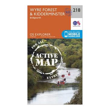 Orange Ordnance Survey Explorer Active 218 Kidderminster & Wyre Forest Map With Digital Version