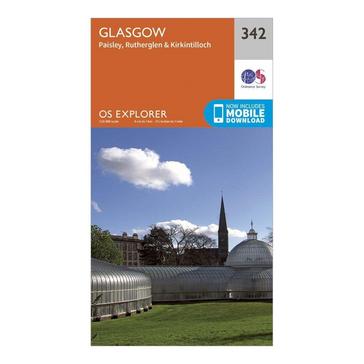 Orange Ordnance Survey Explorer 342 Glasgow Map With Digital Version