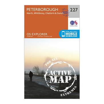 Orange Ordnance Survey Explorer Active 227 Peterborough Map With Digital Version