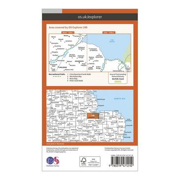 Orange Ordnance Survey Explorer Active 249 Spalding & Holbeach Map With Digital Version
