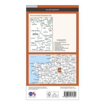 Orange Ordnance Survey Explorer Active 258 Stoke-on-Trent & Newcastle-under-Lyme Map With Digital Version