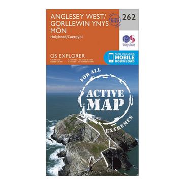 Orange Ordnance Survey Explorer Active 262 Anglesey West Map With Digital Version