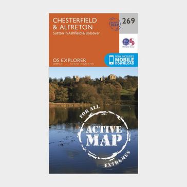 Orange Ordnance Survey Explorer Active 269 Chesterfield & Alfreton Map With Digital Version