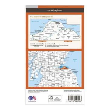 Orange Ordnance Survey Explorer 351 Dunbar & North Berwick Map With Digital Version