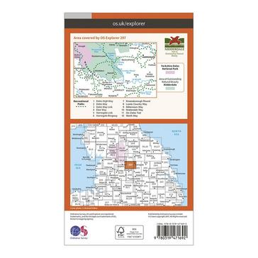 Orange Ordnance Survey Explorer 297 Lower Wharfedale & Washburn Valley Map