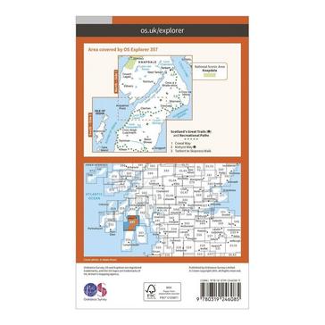 Orange Ordnance Survey Explorer 357 Kintyre North Map With Digital Version