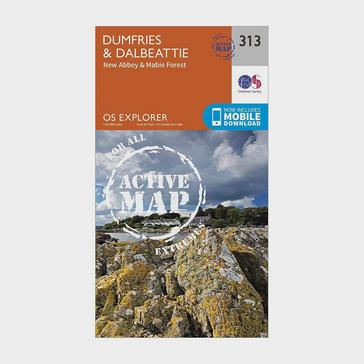 Orange Ordnance Survey Explorer Active 313 Dumfries & Dalbeattie Map With Digital Version