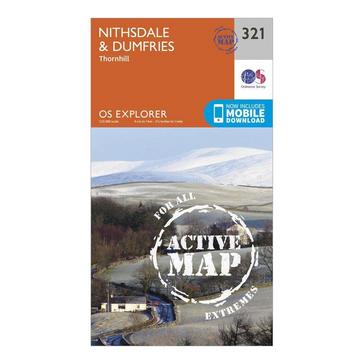 Orange Ordnance Survey Explorer Active 321 Nithsdale & Dumfries Map With Digital Version
