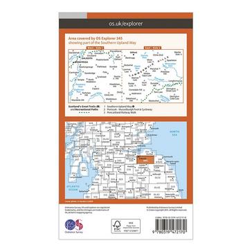 Orange Ordnance Survey Explorer Active 345 Lammermuir Hills Map With Digital Version