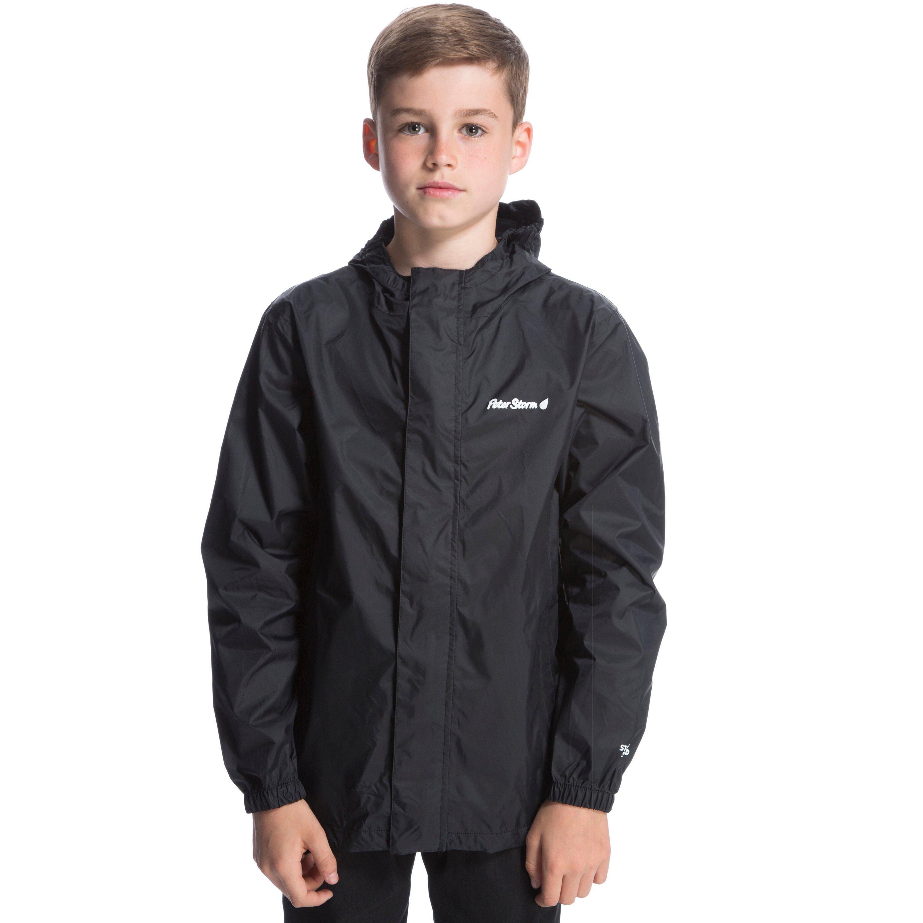 Kids Packable Waterproof Jacket Black