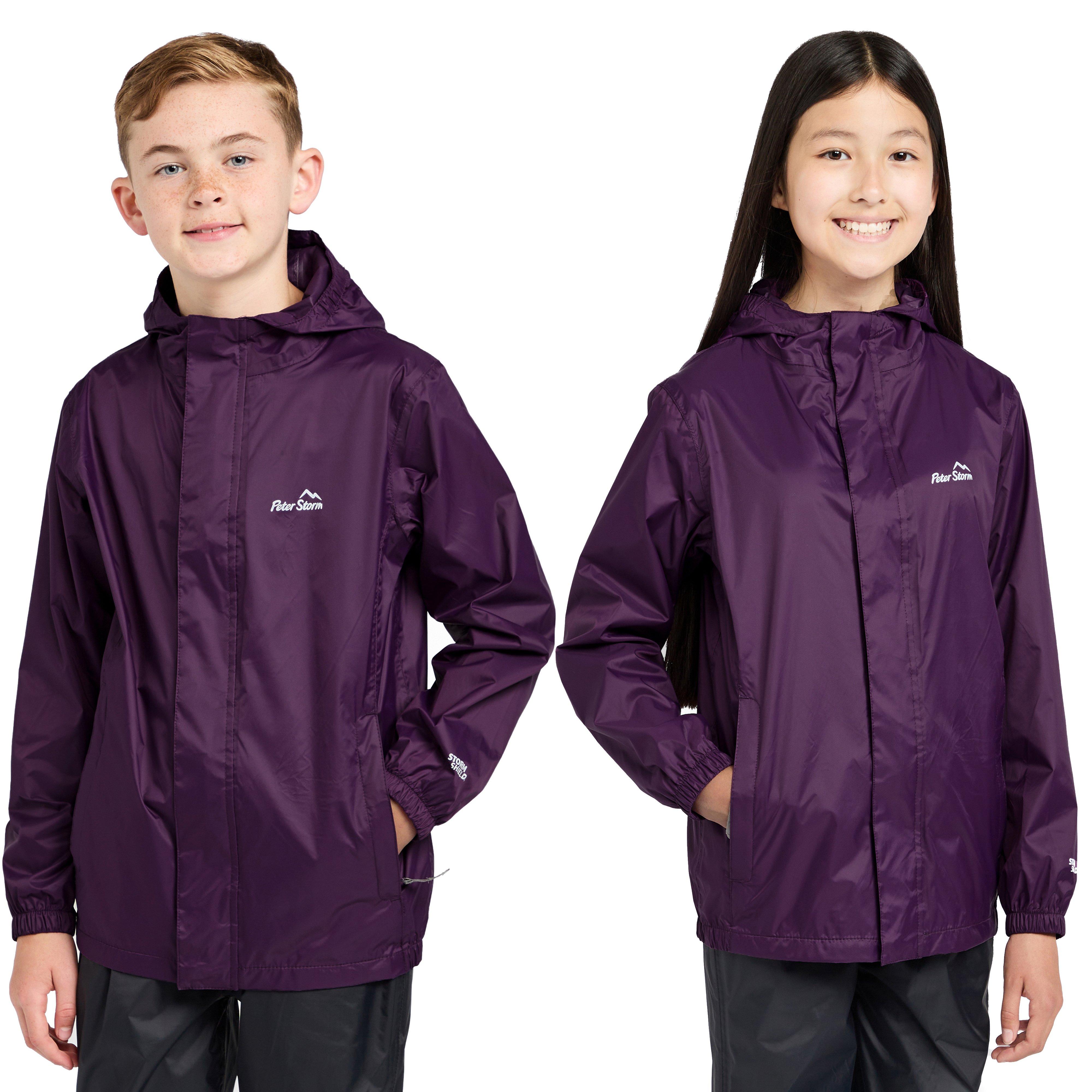 Kids Packable Waterproof Jacket Purple
