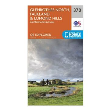 Orange Ordnance Survey Explorer 370 Glenrothes North, Falkland & Lomond Hills Map With Digital Version