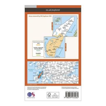 Orange Ordnance Survey Explorer Active 355 Jura & Scarba Map With Digital Version