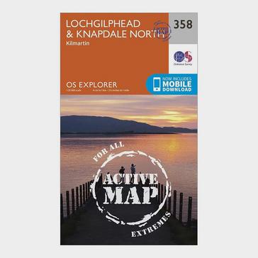 Orange Ordnance Survey Explorer Active 358 Lochgilphead & Knapdale North Map With Digital Version