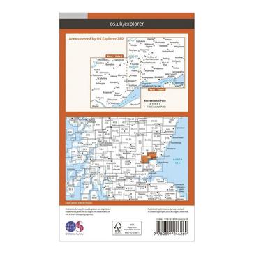 Orange Ordnance Survey Explorer 380 Dundee & Sidlaw Hills Map With Digital Version