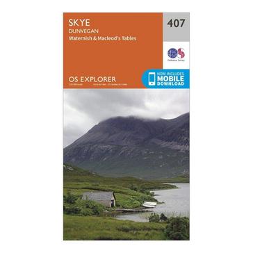 Orange Ordnance Survey Explorer 407 Skye  Dunvegan Map With Digital Version