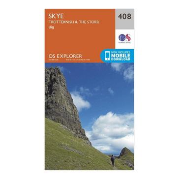 Orange Ordnance Survey Explorer 408 Skye  Trotternish  The Storr Map With Digital Version