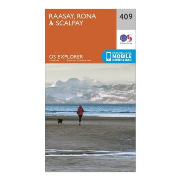 Orange Ordnance Survey Explorer 409 Raasay Rona & Scalpa Map With Digital Version