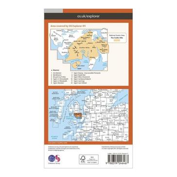 Orange Ordnance Survey Explorer 411 Skye  Cuillin Hills Map With Digital Version